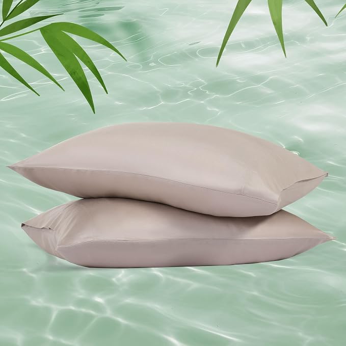 NATUREFIELD Pillowcases Rayon Derived from Bamboo Pillow Cases King Size Set of by NATUREFIELD