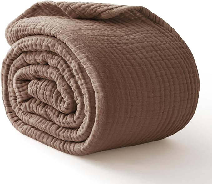100% Cotton Muslin Blanket Large 50"x 70", Breathable and Lightweight Cotton by Kozyhvn