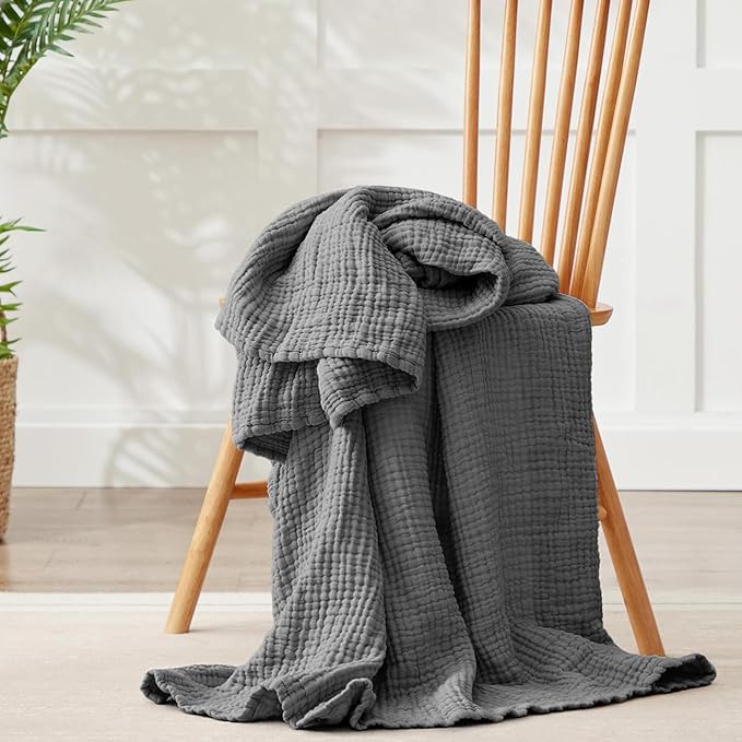 100% Cotton Muslin Blanket 40" x 40", Breathable and Lightweight Cotton Throw - Image 6