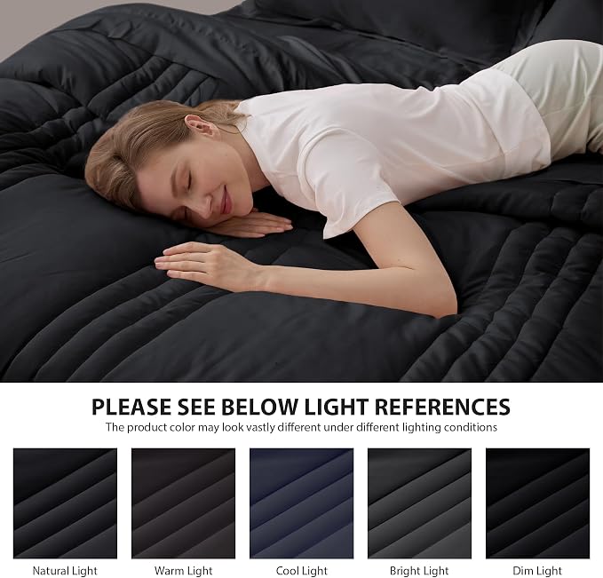 Queen Comforter Set Black - Image 3