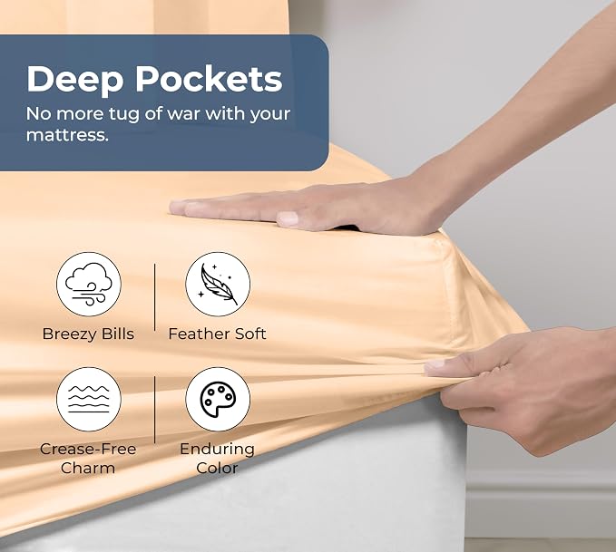 Royale Linens 100% Organic Cotton Fitted Sheet - Image 4