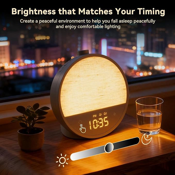Vivilumens Sunrise Alarm Clock, Gentle Wake-Up Light & Sound Machine, Dual - Image 8