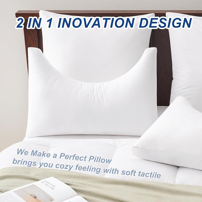 ACCURATEX Side Sleeper Pillow for Side and Back Sleepers-100% Cotton Cover - Image 4