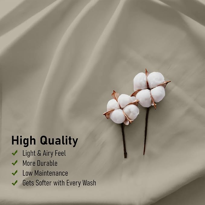 RUVANTI 100% Cotton Sheets – King Size Percale Bedding, Cooling & Breathable - Image 5