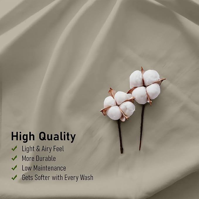 RUVANTI 100% Cotton Sheets – Twin XL Size Percale Bedding, Cooling & Breathable - Image 5