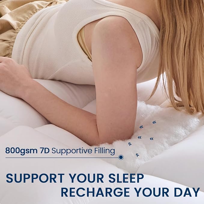 YUGYVOB Mattress Pad Extra Thick, and Breathable Full Size Mattress Topper - Image 3