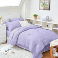 HYMOKEGE Light Purple Twin XL Comforter Set Seersucker 5 Pieces, All Season by HYMOKEGE