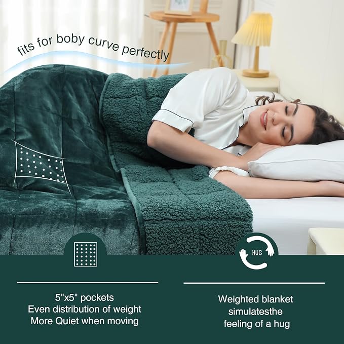 Aemicion Plush Sherpa Weighted Blanket Queen Size 15lbs - Image 3