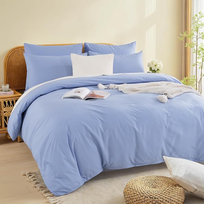 NEXHOME PRO Twin Duvet Cover Set, 100% Washed Cotton - Image 2