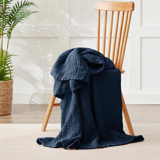 100% Cotton Muslin Blankets Twin XL 66" x 90", 6 Layers Breathable and - Image 7