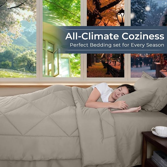 HEVUMYI Linen Twin Comforter Set - Image 2