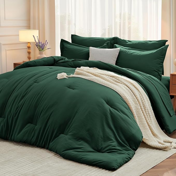 MUXHOMO 7 Pieces King Comforter Set, Soft Bed in a Bag King Size, All Season by MUXHOMO