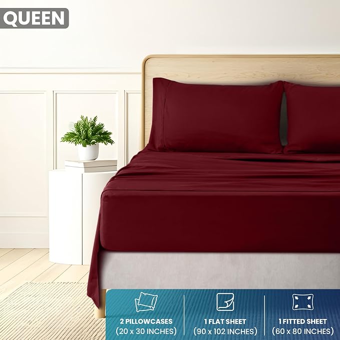 Utopia Bedding Queen Size 4 Piece Sheet Set - Image 2