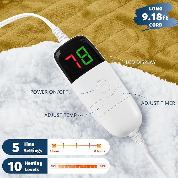 BOMOVA Heated Electric Blanket Full Size - Image 2