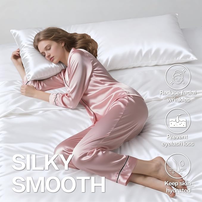 MR&HM Satin Body Pillow Cover, Soft and Breathable Body Pillow Case - Image 4