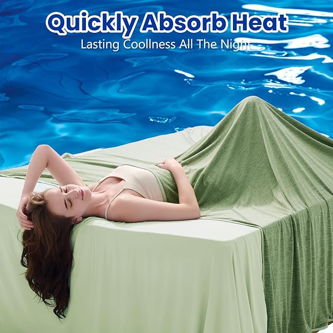 Topcee Cooling Blanket for Night Sweats Absorbs Heat to Keep Adults Cool on - Image 2