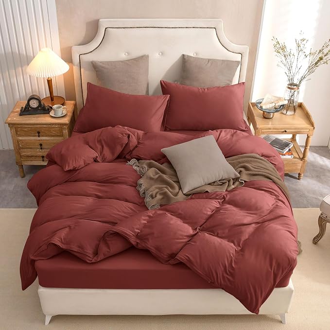 PURE ERA Jersey Knit Duvet Cover Set 100% T-Shirt Cotton Super Soft Comfy 3pc - Image 9