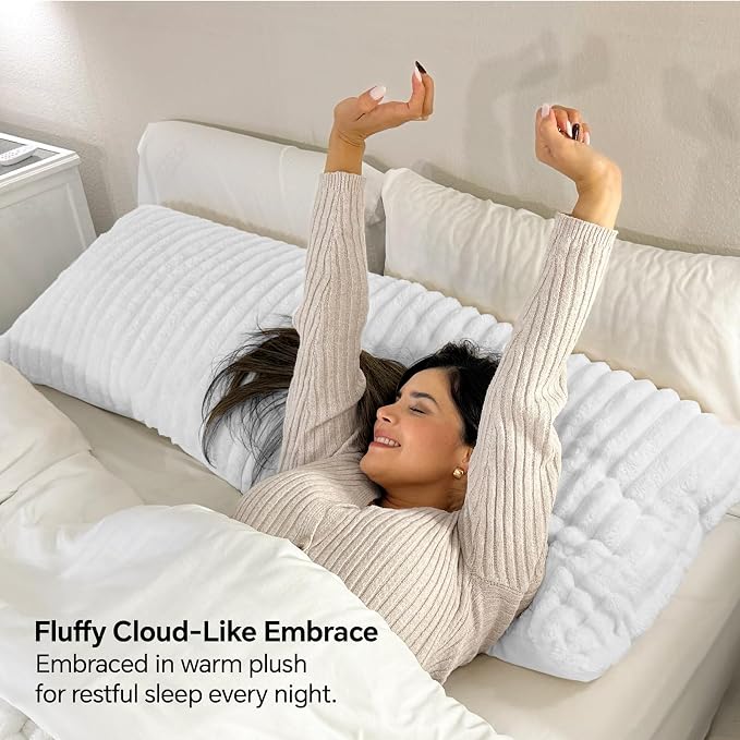 BEDELITE Fluffy Faux Fur Body Pillow Cover - Image 3