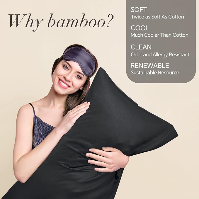 BEDELITE King Size Pillow Cases Set of 2, Rayon Derived from Bamboo, Cooling - Image 2