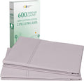 Luxuriously Soft Premium 600 Thread Count, 100% Cotton Set of 2 Cases, Crisp by CaliforniaDesignDen