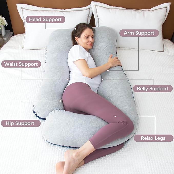 MOON PINE Pregnancy Pillow, U Shaped Full Body Pillow - Image 4