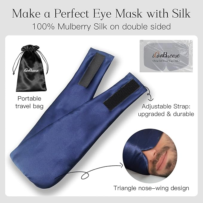 100% Natural Silk Eye Mask for Women Men, Soft Pressureless Cooling Blackout - Image 6