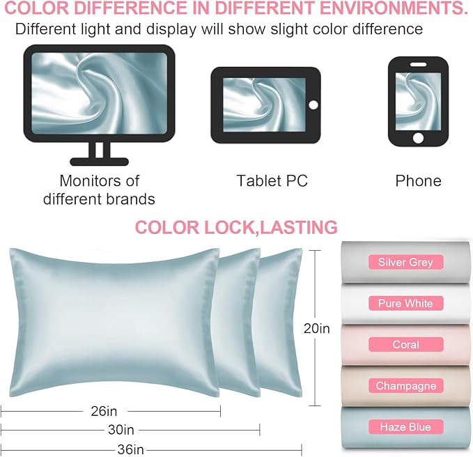 Silk Pillow Cases 2 Pack Standard Size - Image 7