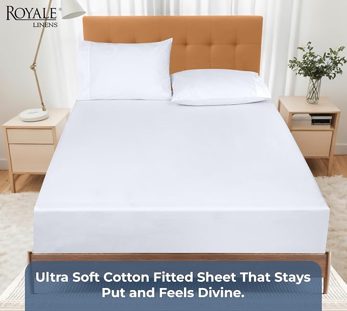 Royale Linens 100% Organic Cotton Fitted Sheet - Image 5