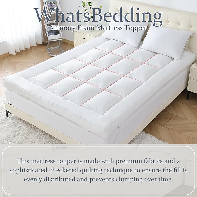 WhatsBedding 5 inch Memory Foam Mattress Topper King Size - Image 4