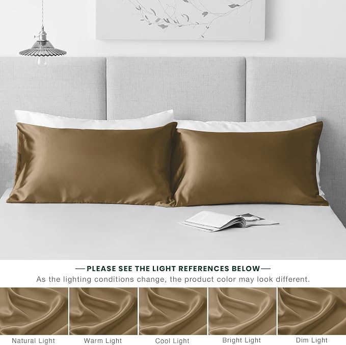 Love's cabin Satin Pillowcase Set of 2 Queen Size 20x30, Cooling Pillow Covers - Image 7
