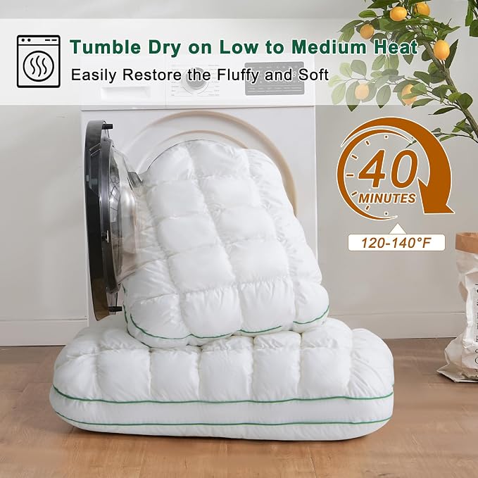 YOUR MOON Fluffy Support Bed Pillow Queen Size, Super Soft Premium - Image 8