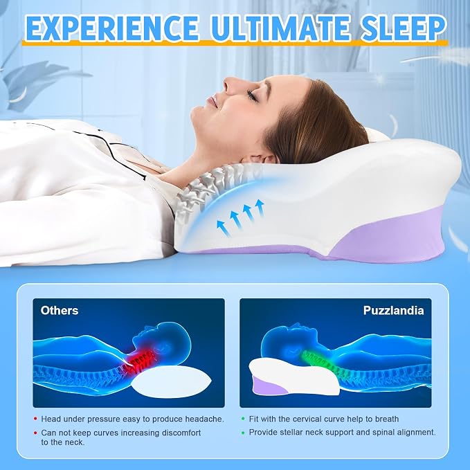 Cervical Neck Pillows with Memory Foam - Image 2