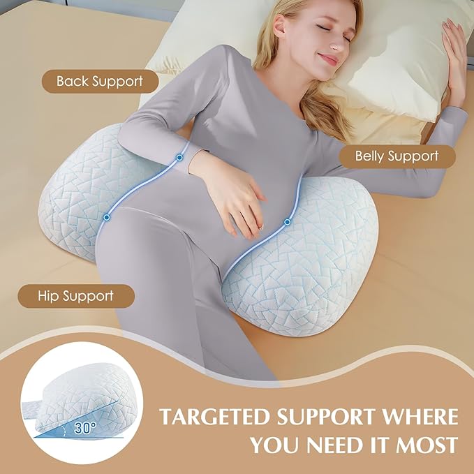 Pregnancy Pillows for Sleeping, Adjustable Travel Wedge Pillow for Belly - Image 5