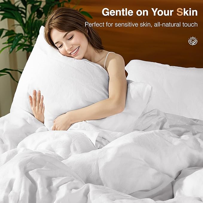 SONORO KATE 100% French Linen Duvet Cover King Size, Soft Breathable - Image 6