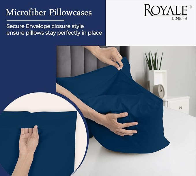 Royale Linens Queen Pillowcase Set of 2 - Image 5
