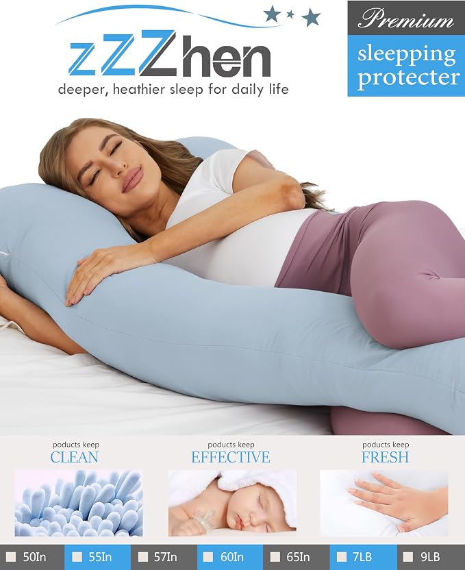 ZZZhen Pregnancy Pillow for Sleeping, U Shaped Maternity Pillow - Image 2