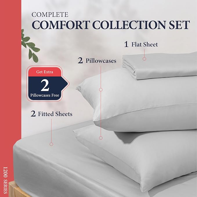 100% Egyptian Cotton Split King Sheets Sets - Image 3