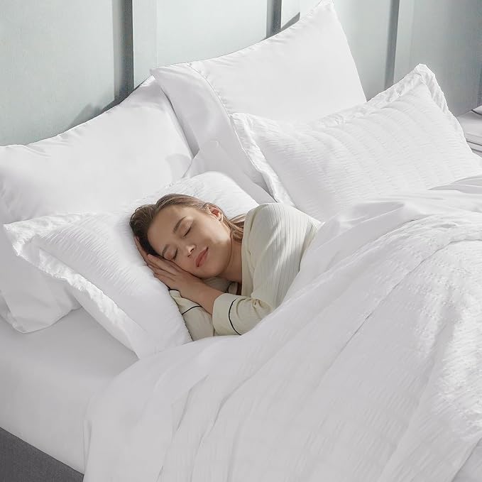 CozyLux Twin XL Seersucker Comforter Set - Image 8