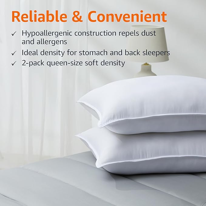 Amazon Basics Down Alternative Pillows - Image 5