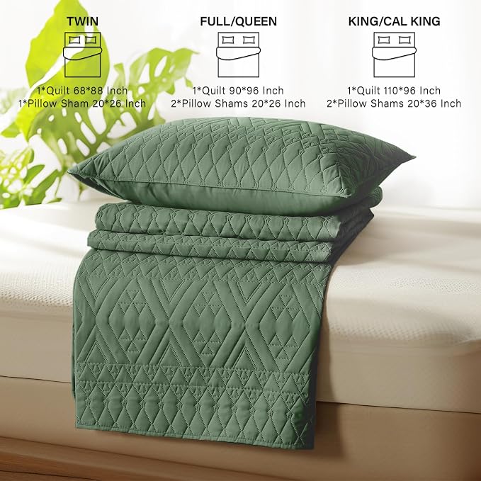 akkialla King/Cal King Size Quilt Bedding Set, Modern Style Geometric Pattern - Image 7