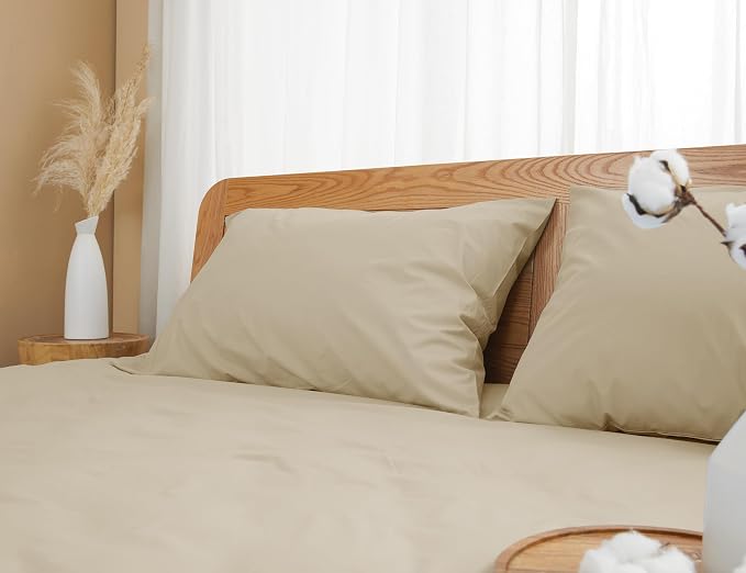 Pillow Cases, King Size Cotton Percale Weave Pillowcases, Pre-Shrunk Breathable - Image 7