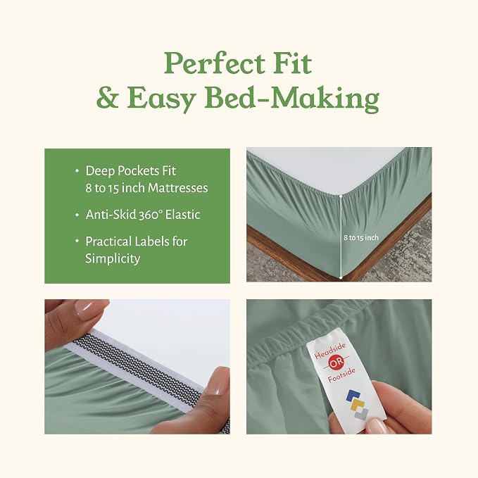 California Design Den Soft 100% Organic Cotton Sheets Queen Size Set - Image 5
