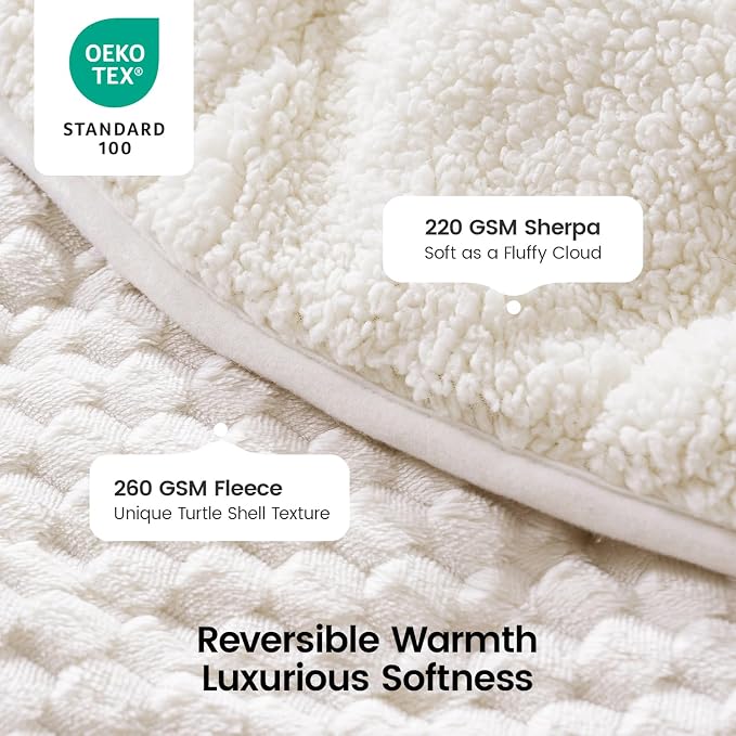 Super Fuzzy Soft Fleece Sherpa Weighted Blanket 15 lbs - Image 3