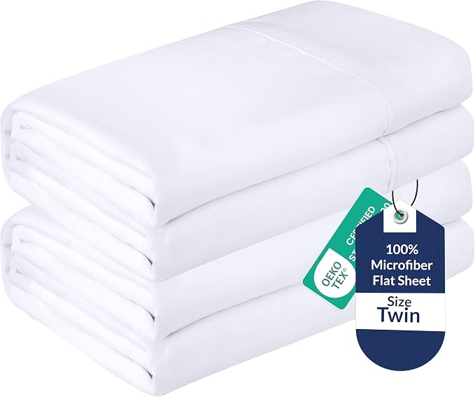 Royale Linens 2 Pack Bulk Flat Sheet Set by ROYALELINENS