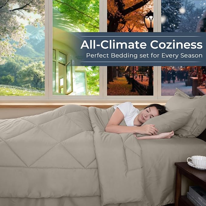 HEVUMYI Linen Full Comforter Set - Image 3