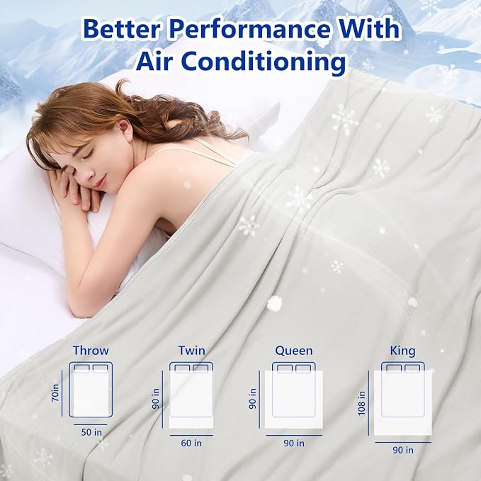 Topcee Cooling Blanket for Night Sweats Absorbs Heat to Keep Adults Cool on - Image 7
