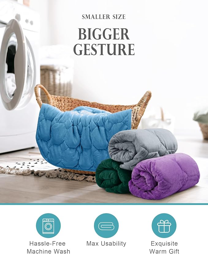 Cottonblue Weighted Lap Blanket 7lbs, Cozy Luxury Crystal Velvet Weighted - Image 8