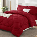 CozyLux Queen Comforter Set Dark Red by CozyLux