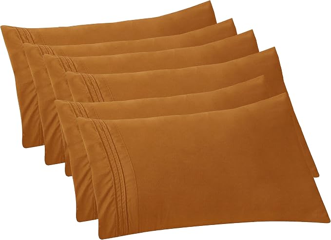 Elegant Comfort 6-PACK Solid Pillowcases 1500 Premium Hotel Quality Microfiber by ELEGANTCOMFORT
