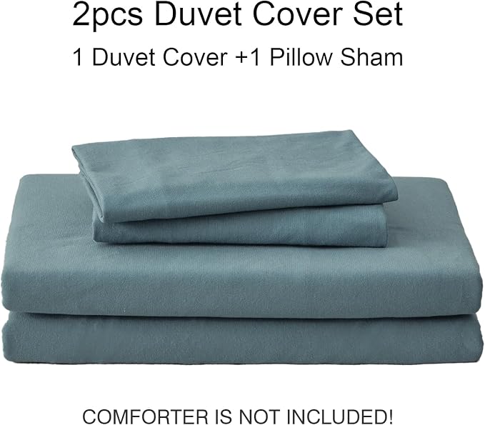 PURE ERA Jersey Knit Duvet Cover Set 100% T-Shirt Cotton Super Soft Comfy 2pc - Image 7